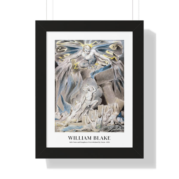 William Blake - Job's Sons and Daughters Overwhelmed by Satan - Framed Print