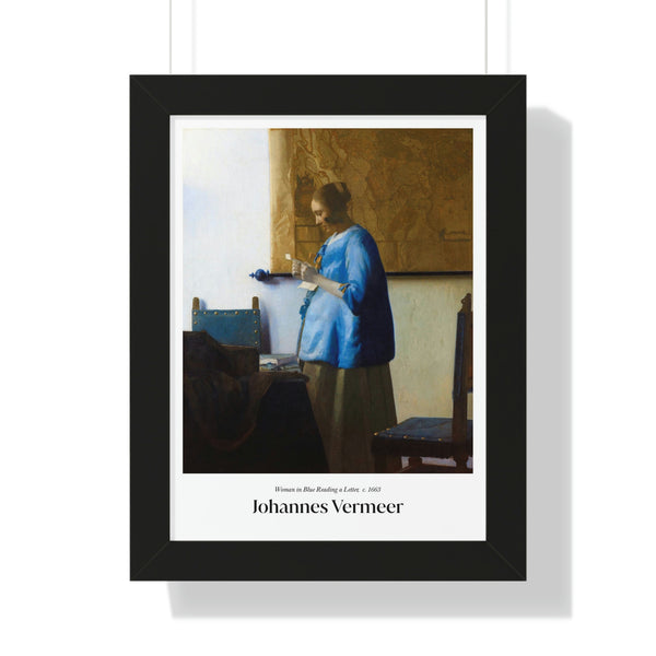 Johannes Vermeer - Woman in Blue Reading a Letter - Framed Print