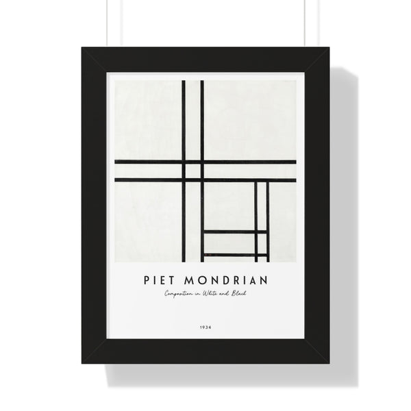 Piet Mondrian - Composition in White and Black - Framed Print