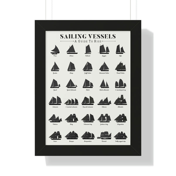 Sailing Vessel Types and Rigs - Framed Print