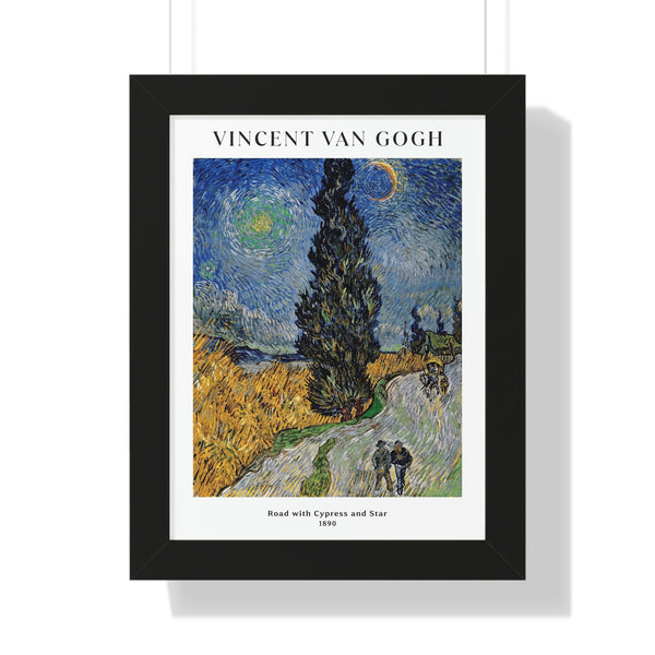 Vincent van Gogh - Road with Cypress and Star - Framed Print