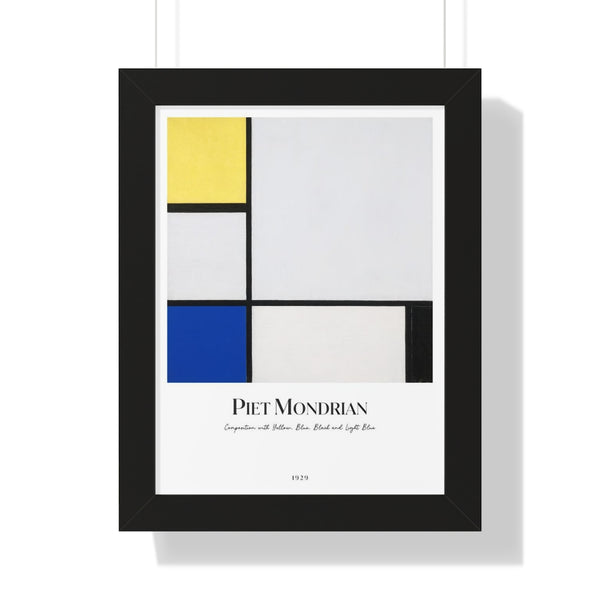 Piet Mondrian - Composition with Yellow, Blue, Black and Light Blue - Framed Print