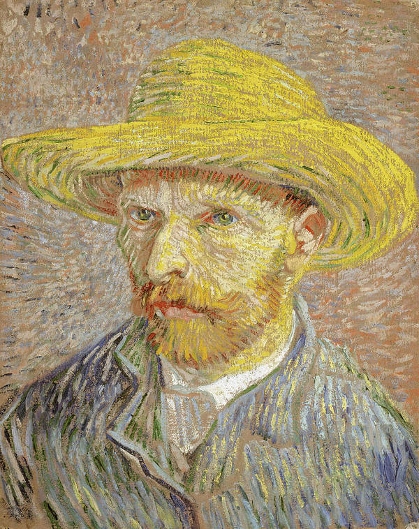 Self-Portrait with a Straw Hat, 1887 - Art Print