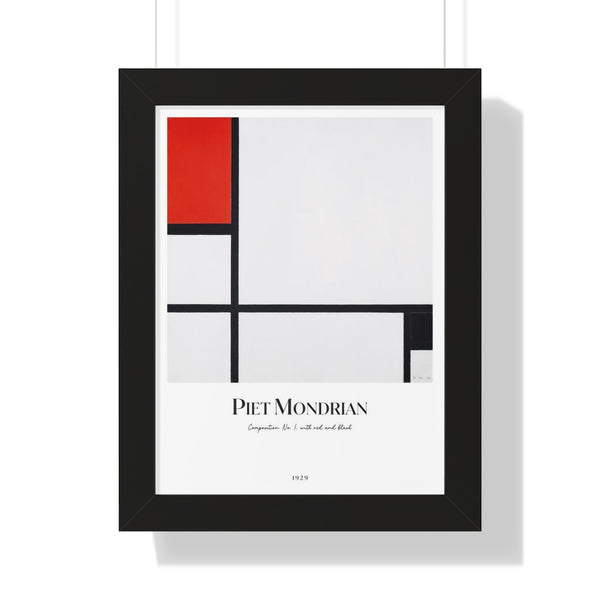 Piet Mondrian - Composition No. I with red and black - Framed Print