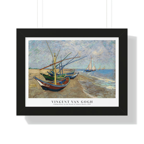 Vincent van Gogh - Fishing Boats on the Beach at Saintes-Maries - Framed Print