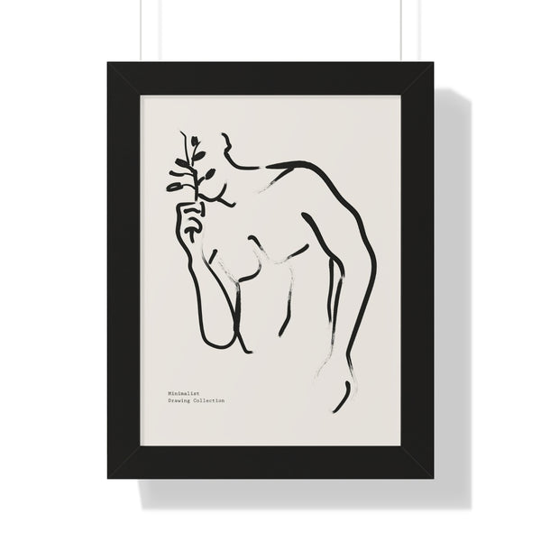 Homme avec une brindille - Framed Print