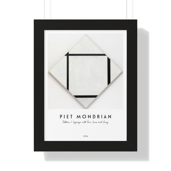 Piet Mondrian - Tableau I: Lozenge with Four Lines and Gray - Framed Print