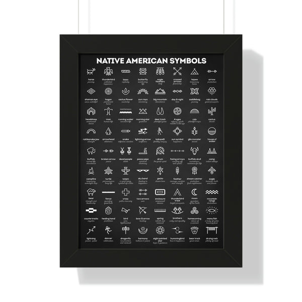 Native American Symbols - Framed Print