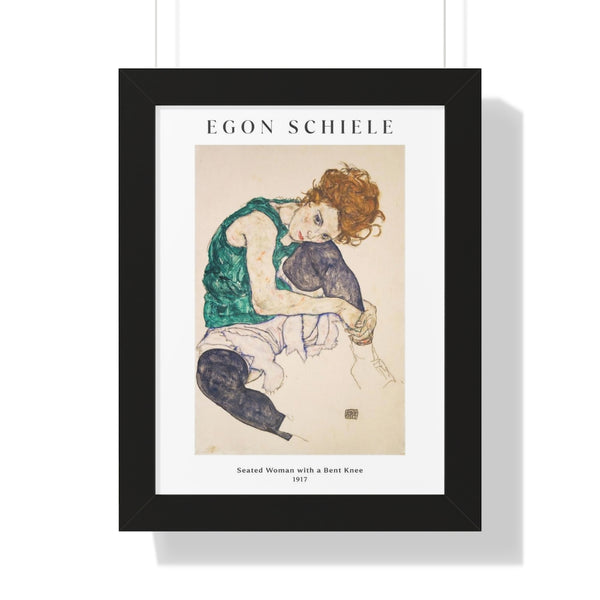 Egon Schiele - Seated Woman with a Bent Knee - Framed Print