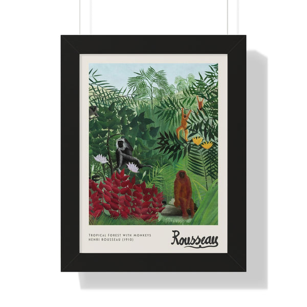 Henri Rousseau - Tropical Forest with Monkeys - Framed Print