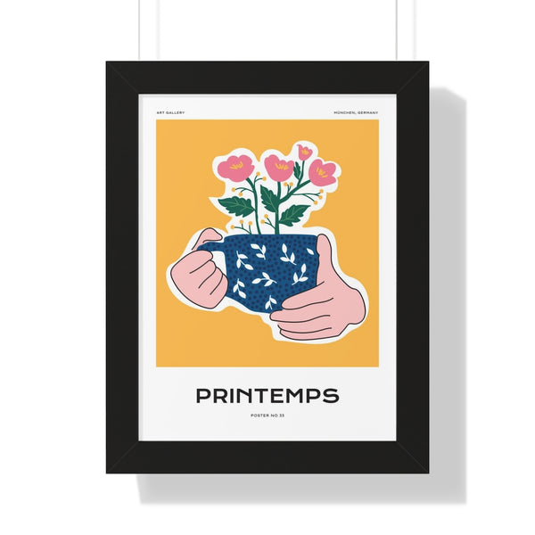 Fleurs en tasse - Framed Print