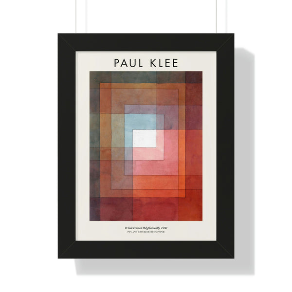 Paul Klee - White Framed Polyphonically - Framed Print