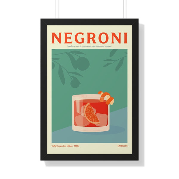 Negroni Cocktail - Framed Print