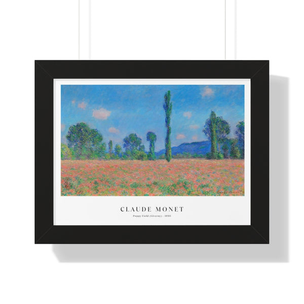 Monet - Poppy Field (Giverny) - Framed Print