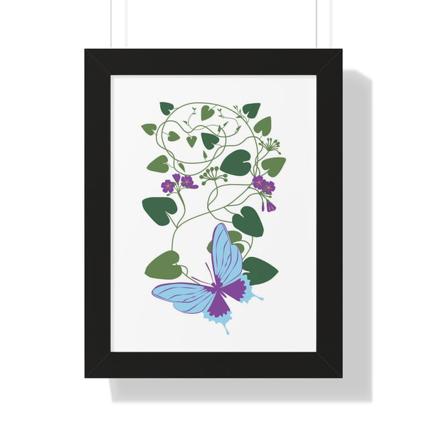 Lierre et papillon - Framed Print