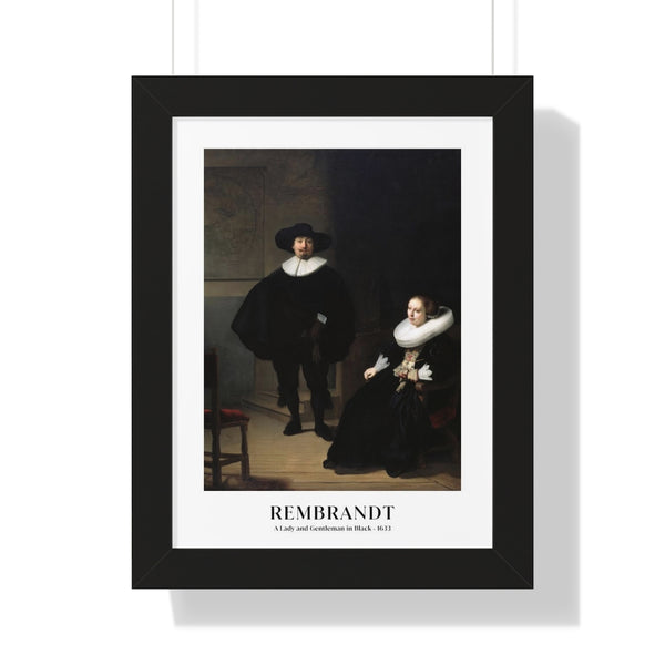 Rembrandt - A Lady and Gentleman in Black - Framed Print