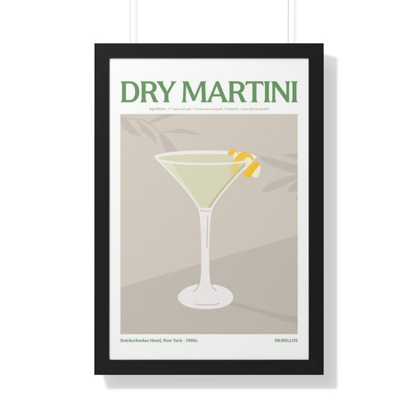 Dry Martini Cocktail - Framed Print