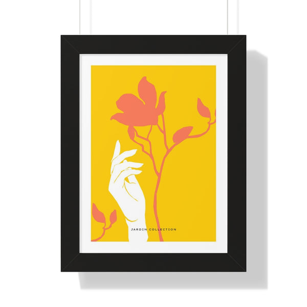 Hand with flowers - Framed Print