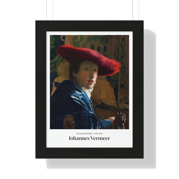 Johannes Vermeer - Girl with the Red Hat - Framed Print