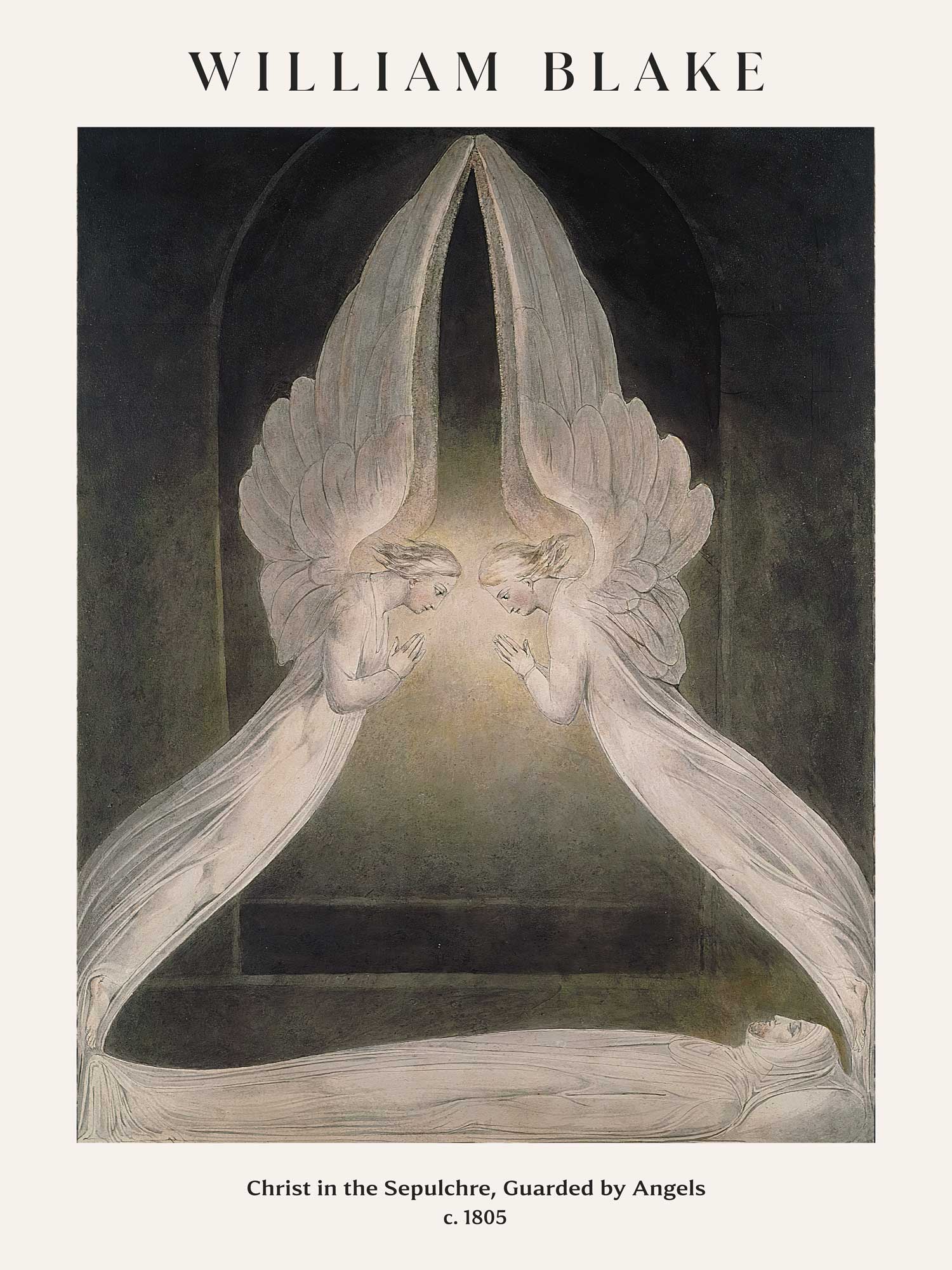 William Blake - Christ in the Sepulchre, Guarded by Angels - Poster ...