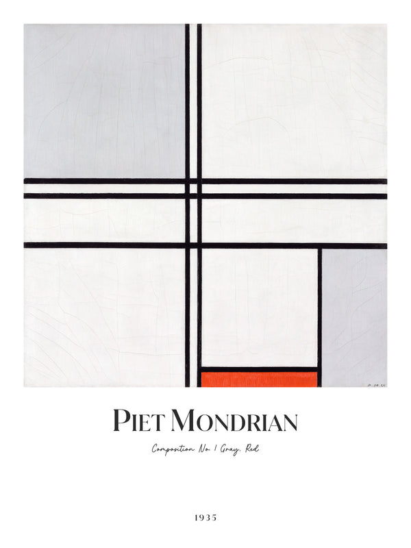 Piet Mondrian - Composition No. 1 Gray-Red - Poster