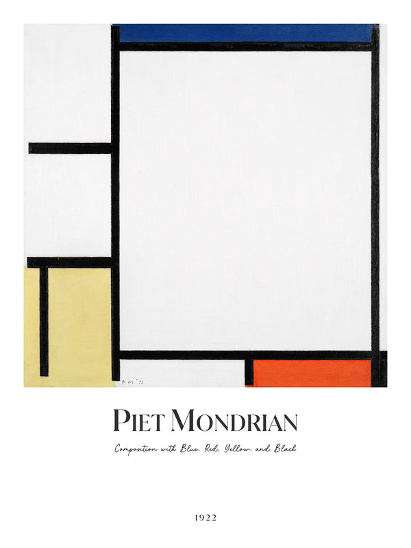 Piet Mondrian - Composition with Blue, Red, Yellow, and Black - Poster