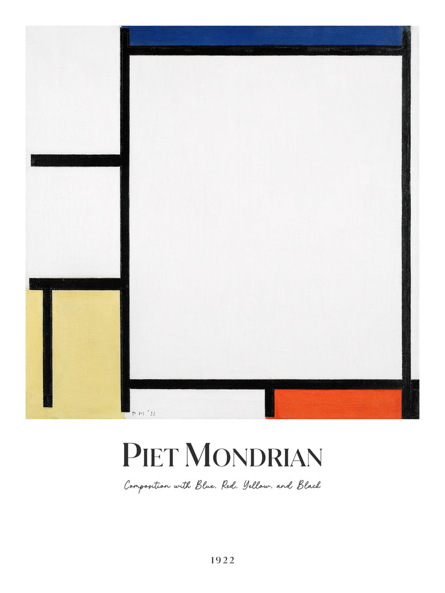 Piet Mondrian - Composition with Blue, Red, Yellow, and Black - Poster