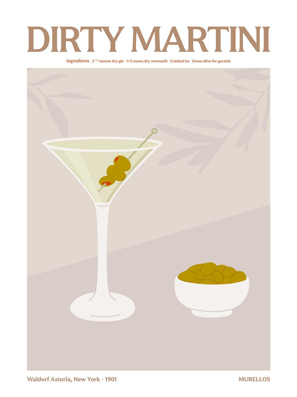 Dirty Martini Cocktail - Poster