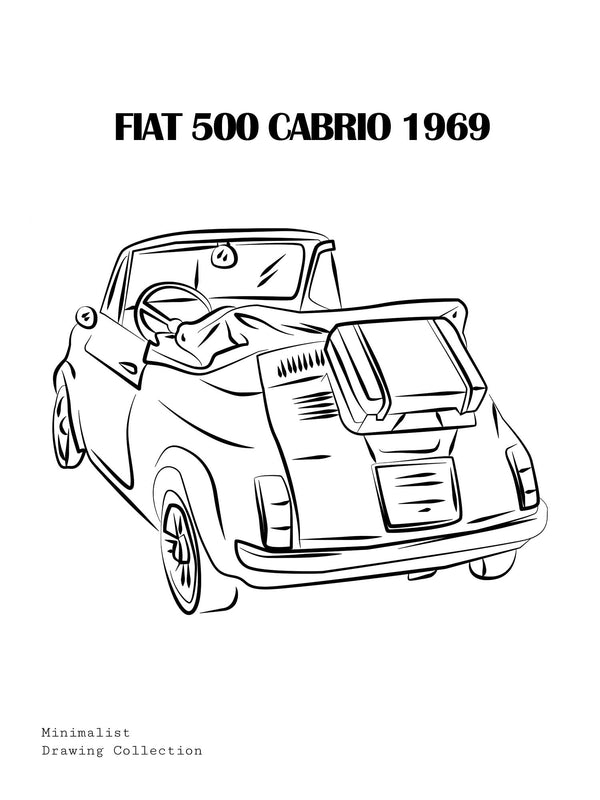FIAT 500 CABRIO 1969 - Poster