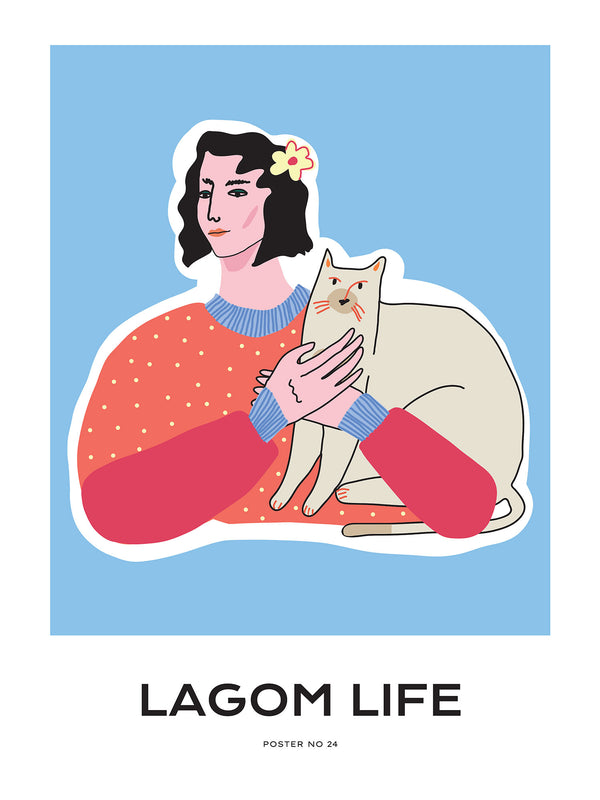 Femme au chat - Poster