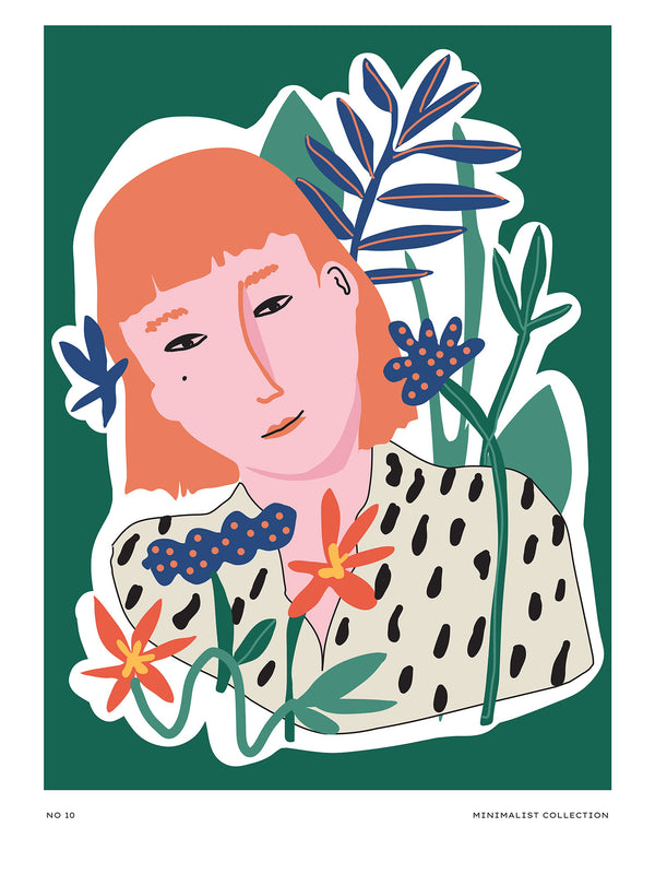 Fille avec des fleurs - Poster