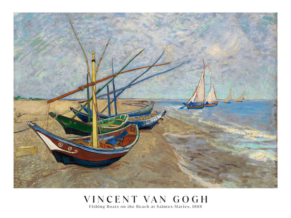 Vincent van Gogh - Fishing Boats on the Beach at Saintes-Maries - Poster