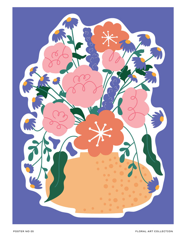 Fleurs en pot - Poster