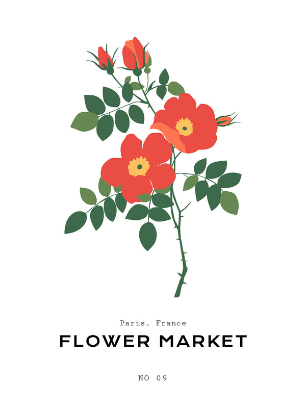 Flower Market Paris No 09 - Poster