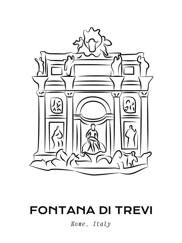 Fontana di Trevi Illustration - Poster