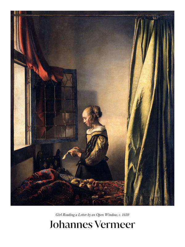 Johannes Vermeer - Girl Reading a Letter by an Open Window - Poster - Murellos
