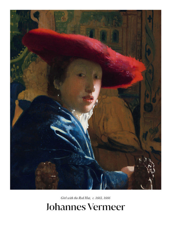 Johannes Vermeer - Girl with the Red Hat - Poster - Murellos