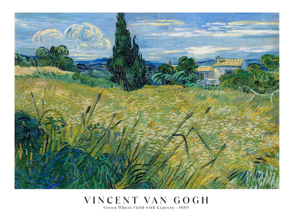 Vincent Van Gogh - Green Wheat Field with Cypress - Poster