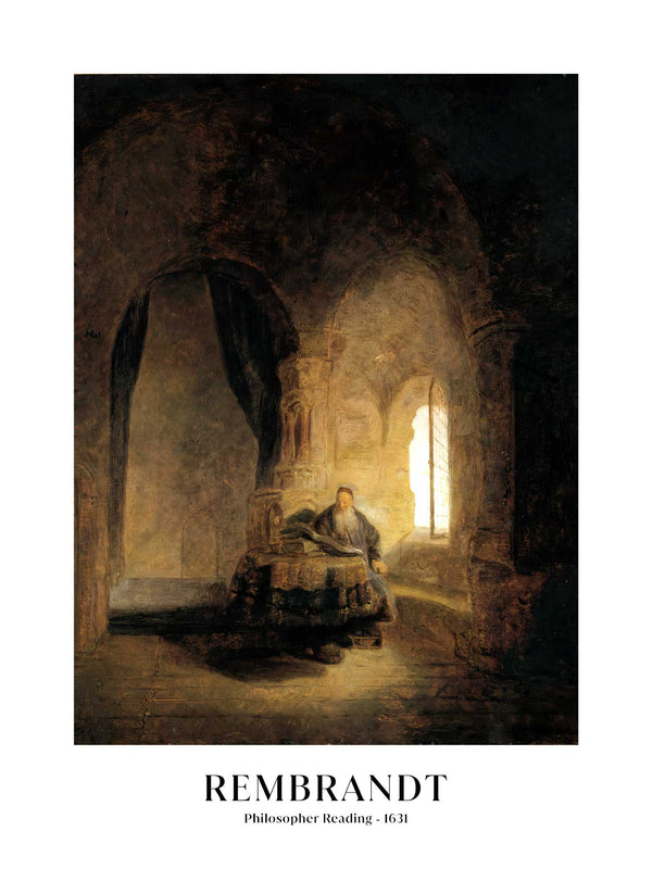 Rembrandt - Philosopher Reading - Poster