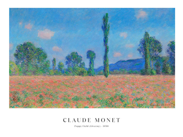 Monet - Poppy Field (Giverny) - Poster