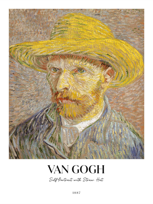 Van Gogh - Self-Portrait with Straw Hat (1887) - Poster