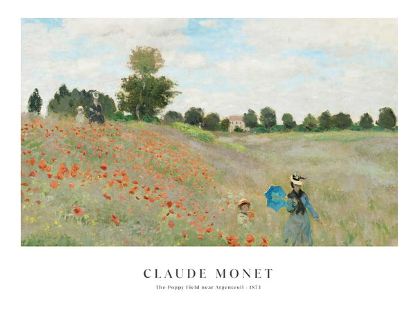 Monet - The Poppy Field near Argenteuil - Poster