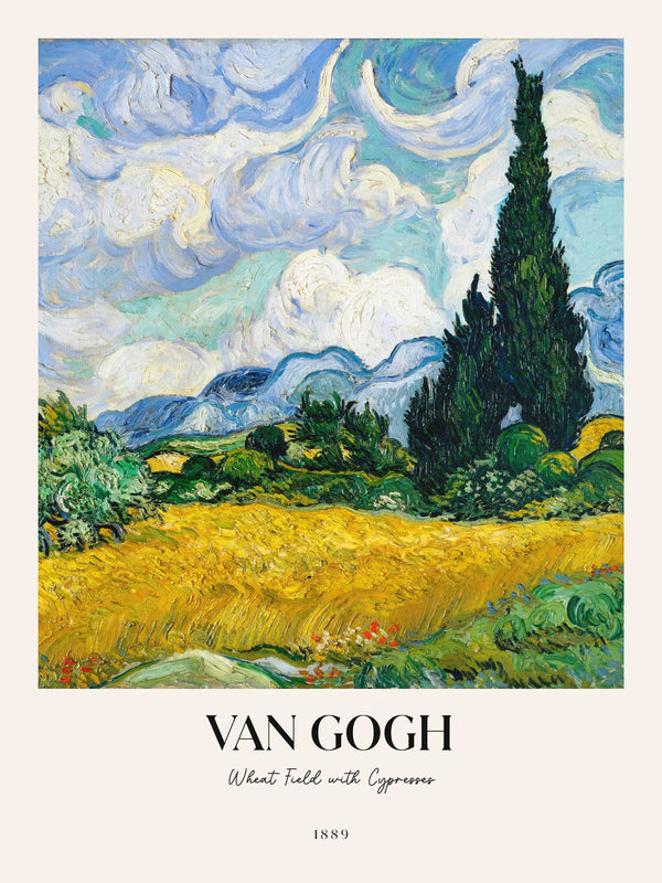 Van Gogh - Wheat Field with Cypresses - Poster