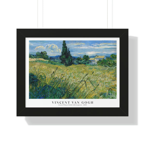 Vincent Van Gogh - Green Wheat Field with Cypress - Framed Print