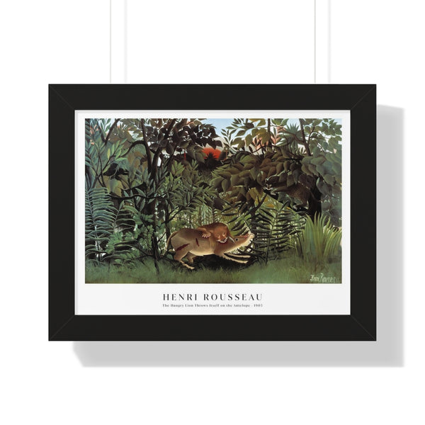 Henri Rousseau - The Hungry Lion Throws Itself on the Antelope - Framed Print