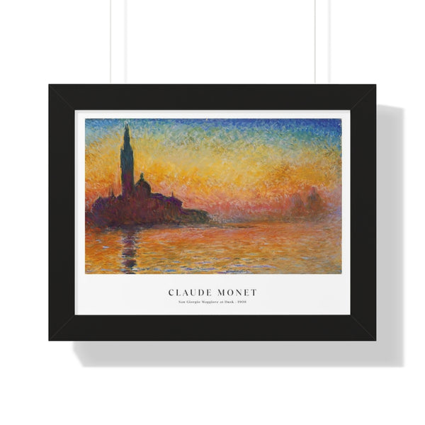 Monet - San Giorgio Maggiore at Dusk - Framed Print