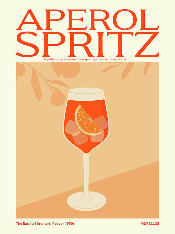 Aperol Spritz Cocktail - Art Print