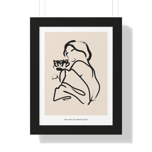 Fille avec une fleur - Framed Print