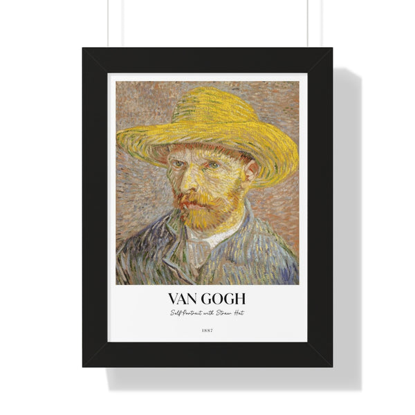 Van Gogh - Self-Portrait with Straw Hat - Framed Print