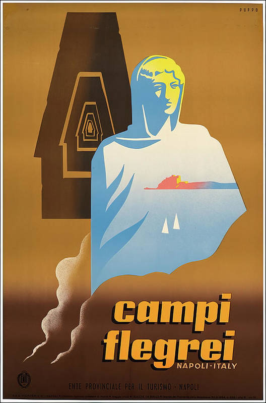 Campi Flegrei Vintage Travel Poster - Art Print